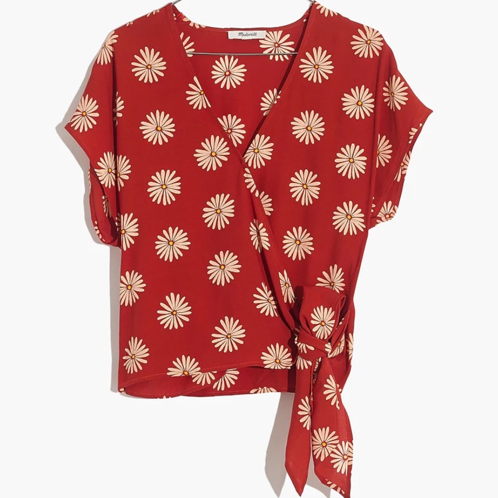 Madewell | Sash Tie Wrap Top in Daisy Dream